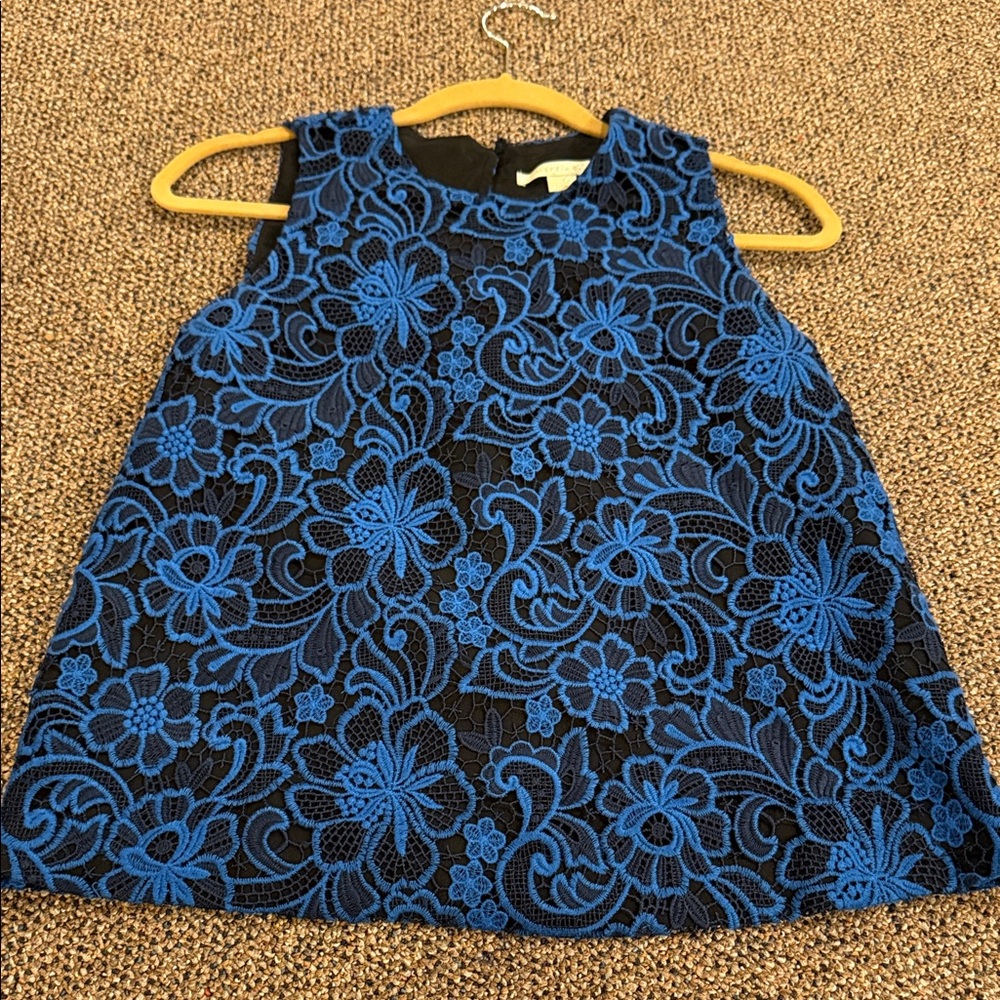Cooper & Ella Black and Blue Floral Lace Blouse